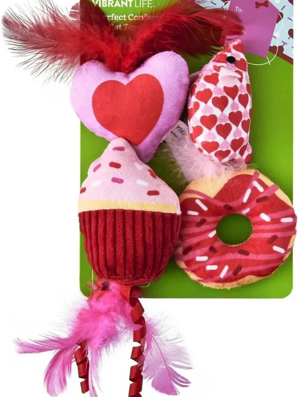 Vibrant Life Valentine's Day Plush Cat Toy Collection With Catnip, 4